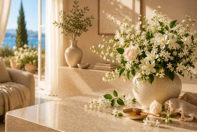 Ein eleganter Jasmin-Duft mit zarten weißen Blüten und einer warmen, sinnlichen Basis
