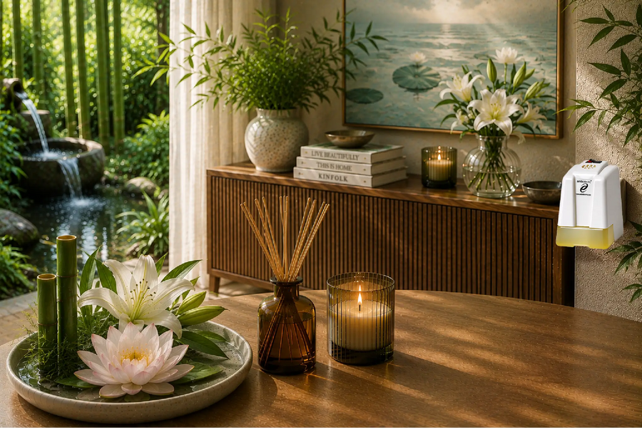 Bambú – Flor de Loto huisparfum – frisse bamboe met lotusbloem en zachte amber Ambielectric
