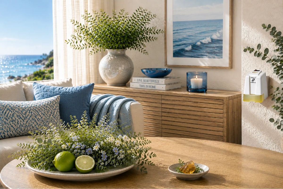 Brisa Azul huisparfum – frisse zeebries met limoen en warme houttonen Ambielectric